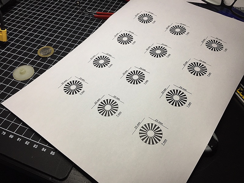 minibot Encoder Zahnradaufkleber DIN A4