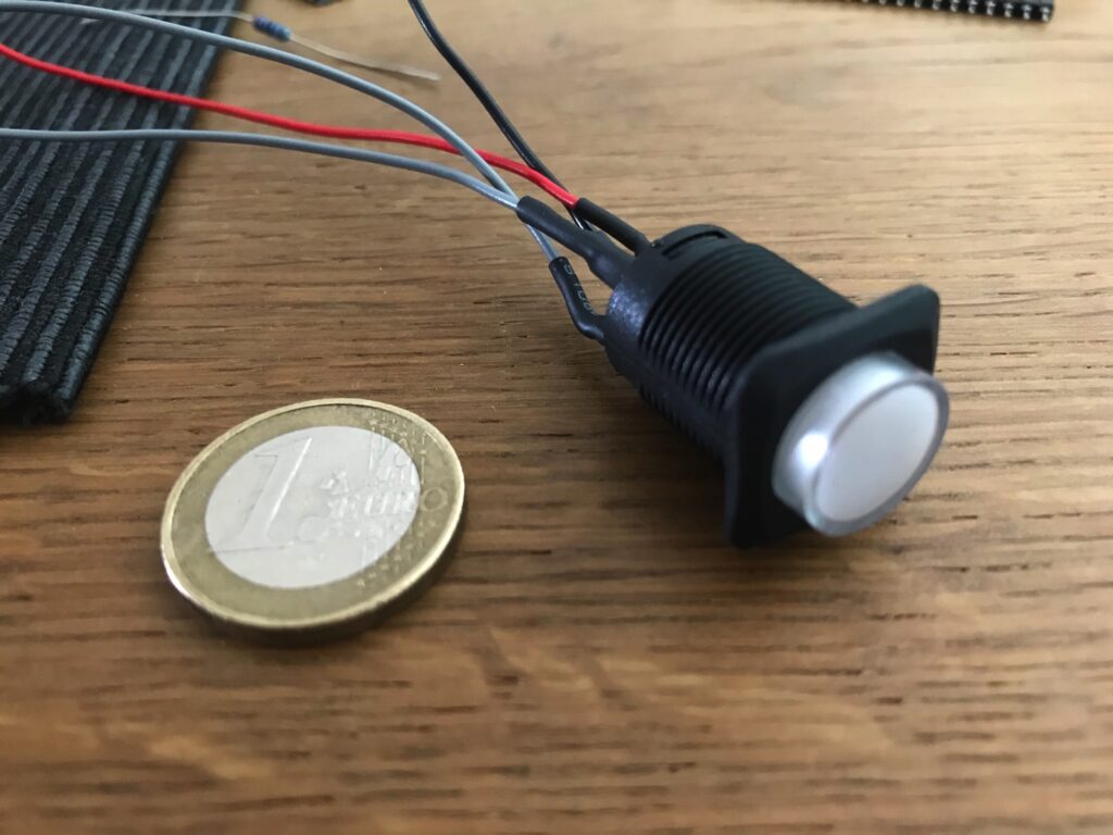 Verkabelung des Adafruit Pushbuttons mit LED