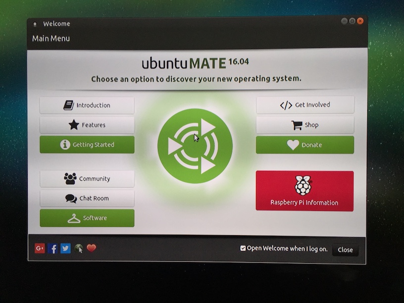 Ubuntu Mate mit ROS - hier noch mit laufender GUI