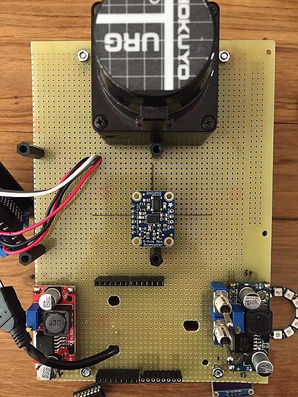 minibot mit markierter Mitte und BNO055